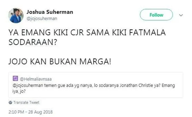 © Twitter.com/@jojosuherman
