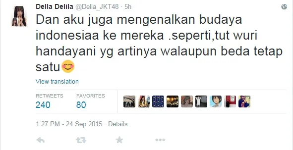 Pernyataan Delia yang bikin heboh netizen © twitter/dellajkt48