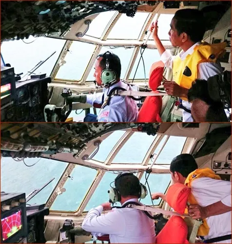 Jokowi membantu pencarian kepingan pesawat AirAsia QZ8501 / © Instagram