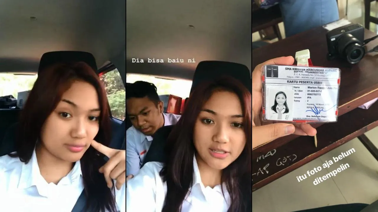 Marion Jola pamerkan kartu ujiannya. (Credit: instagram.com/lalamarionmj)