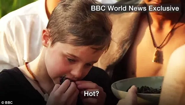 Shiloh pun juga ingin mencicipi menu ekstrem olahan sang ibu © BBC