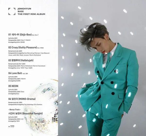 Tracklist di mini albumnya Jonghyun @ twitter.com/realjonghyun90