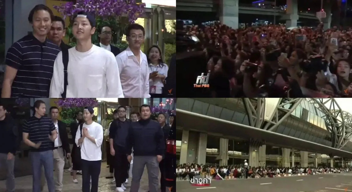Song Joong Ki saat tiba di bandara Suvarnabhumi, Thailand. ©allkpop.com