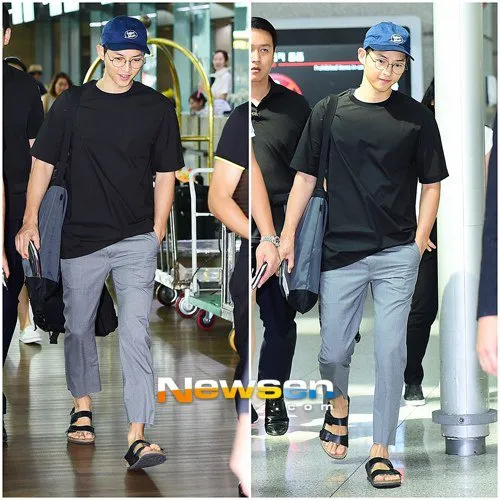 Fashion airposrt Song Joong Ki yang simple abis. ©Newsen.com