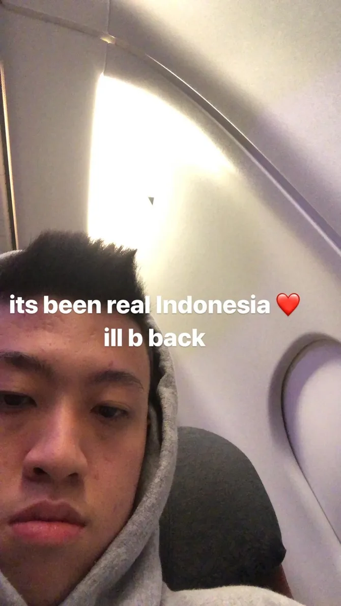 Rich Brian telah kembali ke Amerika (Credit: instagram.com/stories/brianimanuel)