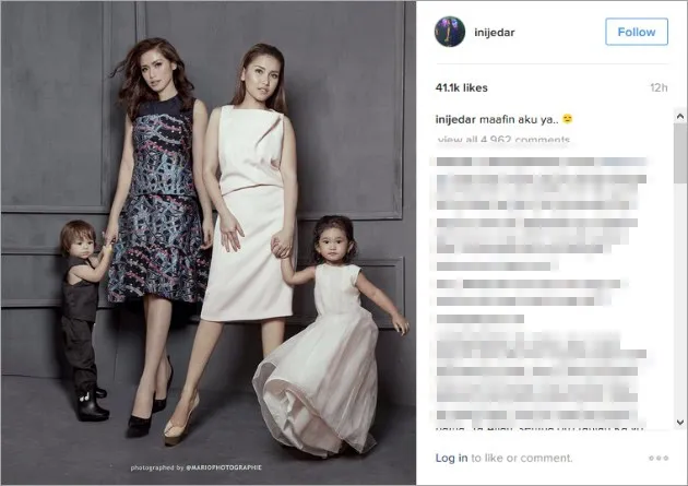 Jedar minta maaf ke Ayu Ting Ting © Instagram.com/inijedar