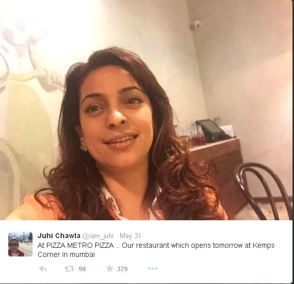Ini dia promosi yang dilakukan Juhi Chawla lewat akun Twitternya @twitter.com/iam_juhi