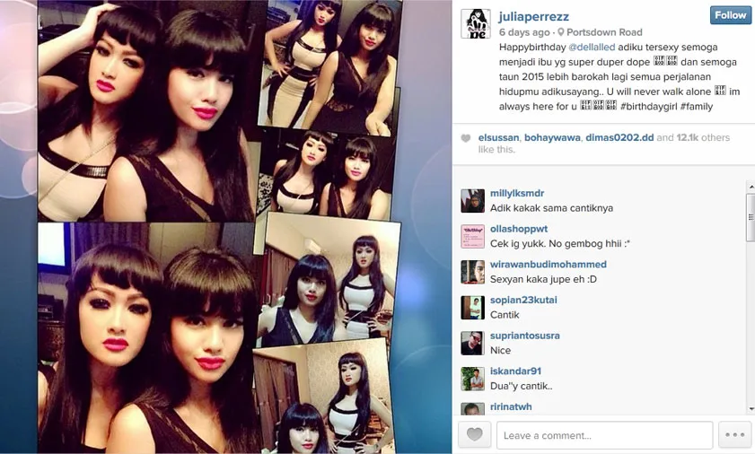 Julia Perez berpose sexy bersama adiknya, Della Perez @ Instagram/juliaperrezz