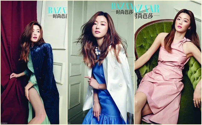 Foto Jun Ji Hyun dalam majalah Bazaar China @allkpop.com