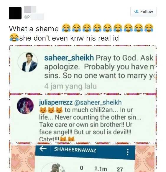 Salah sebut akun Shaheer Sheikh, Jupe dibully netizen. ©twitter