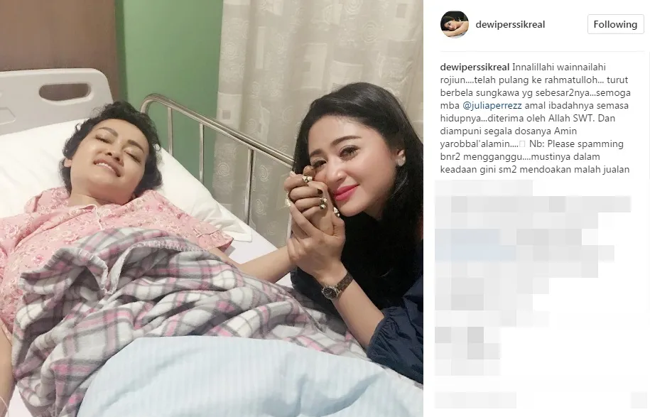 Depe beri doa untuk Jupe ©instagram/dewiperssikreal