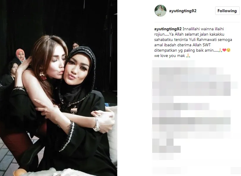 Ayu kirim doa buat Jupe ©instagram/ayutingting92