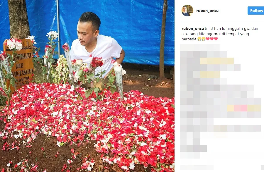 Ruben Onsu kunjungi makam Jupe ©instagram/ruben_onsu