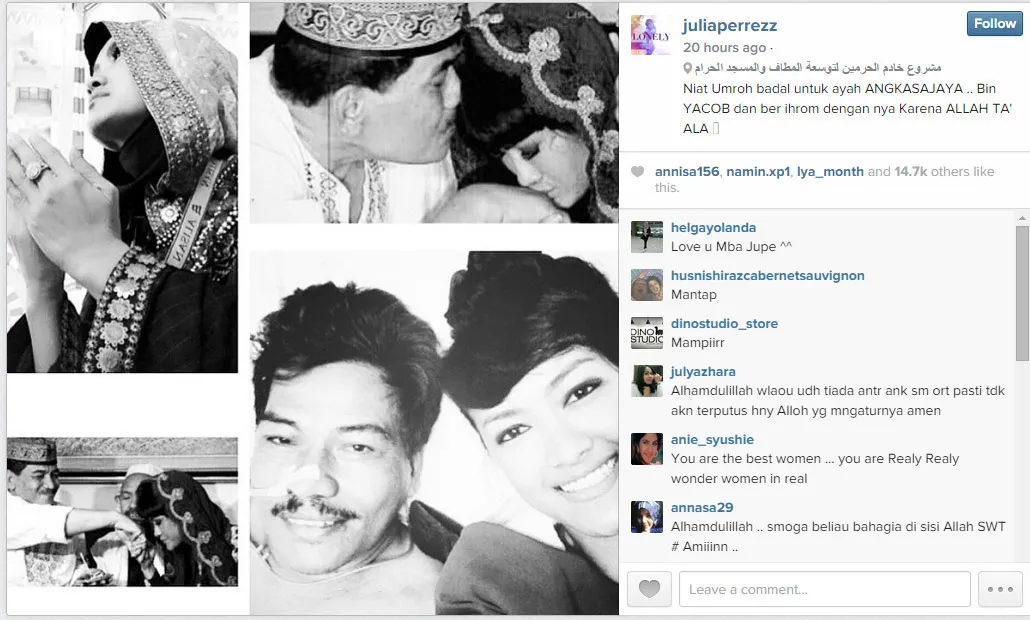 Julia Pererz dan almarhum ayahnya. ©instagram.com/juliaperrezz