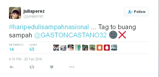 Julia Perez anggap Gaston sampah? © Twitter.com®