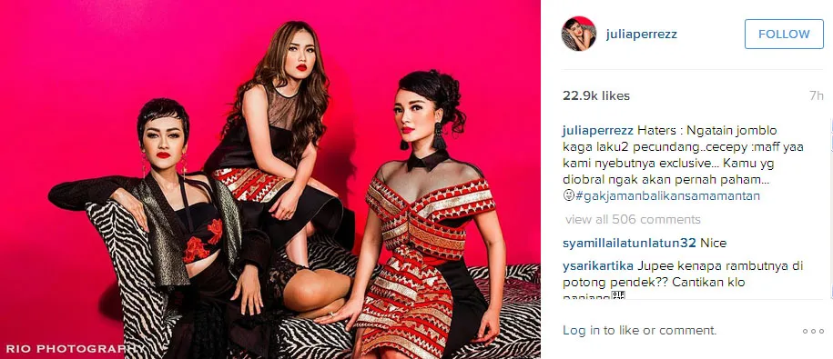 Jupe tampar balik haters © Instagram.com/juliaperrezz