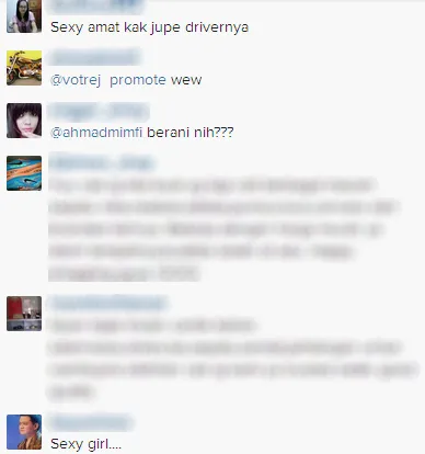 Komentar netizen mengenai 'supir' Jupe / © Instagram
