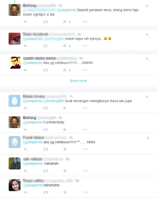 Komentar netizen tentang tweet Jupe © Twitter/juliaperrez