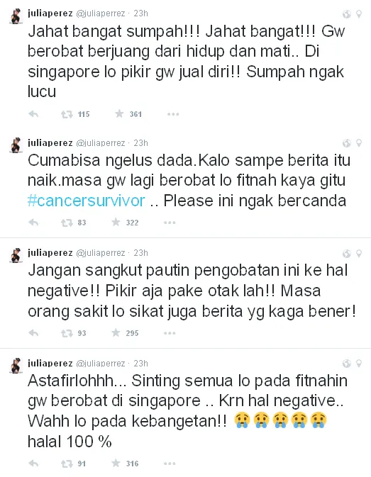 Ungkapan kekesalan Jupe / © Twitter