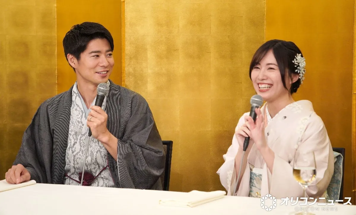 Matsui Jurina and Tsujimoto Takumi at the press conference (credit: Oricon News)