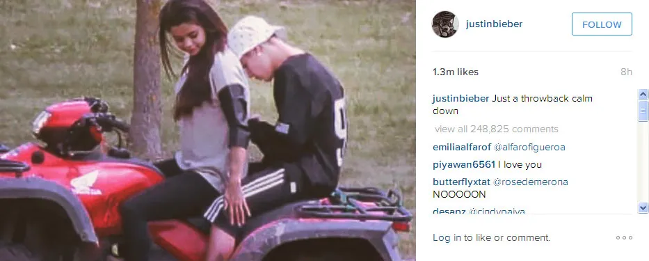 Justin Bieber unggah foto lawas dengan Selena Gomez © Instagram.com/justinbieber