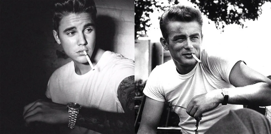 Pose mirip Bieber dan Dean. @Instagram/JustinBieber