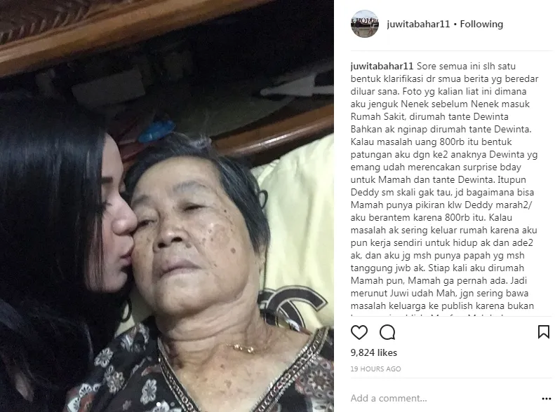 Juwita beri klarifikasi masalahnya dengan Annisa ©juwitabahar11