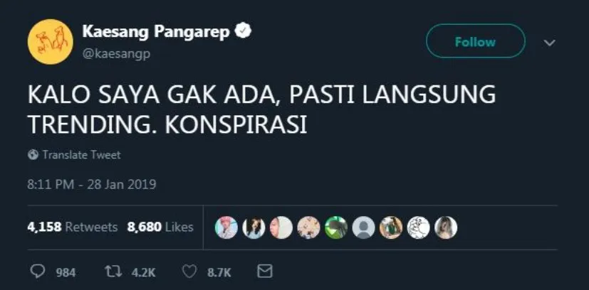 Cuitan Kaesang Pangarep © Twitter Kaesang
