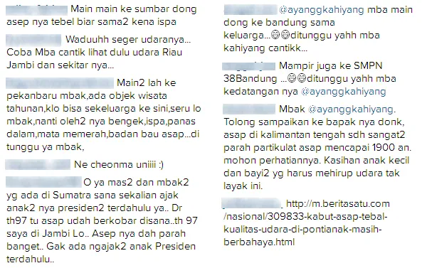 Komentar pedas netizen pada Kahiyang © Instagram/ayanggkahiyang