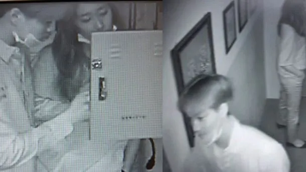 Kai dan Krystak tertangkap kamera CCTV saat menghabiskan waktu di cafe Escape The Room. ©allkpop.com