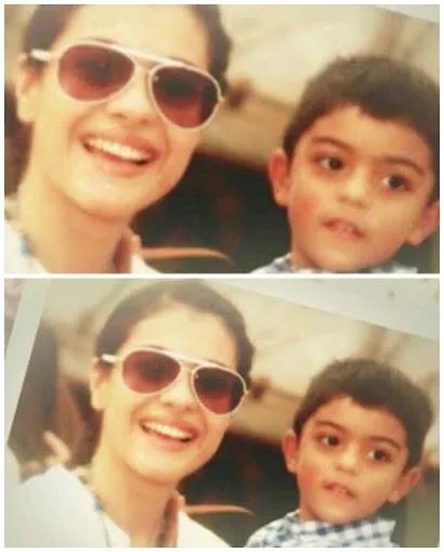 Kajol tampil modis saat gendong buah hati © Pinkvilla.com