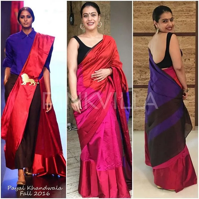 Dengan sari ini, Kajol cantik atau nggak? ©pinkvilla