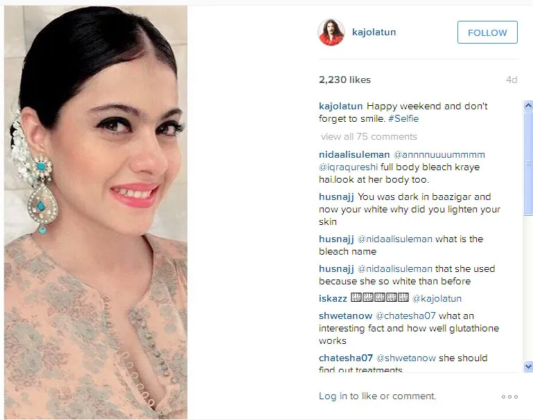 Ini dia foto selfie terbaru Kajol, manis kan? © Instagram.com/kajolatun 