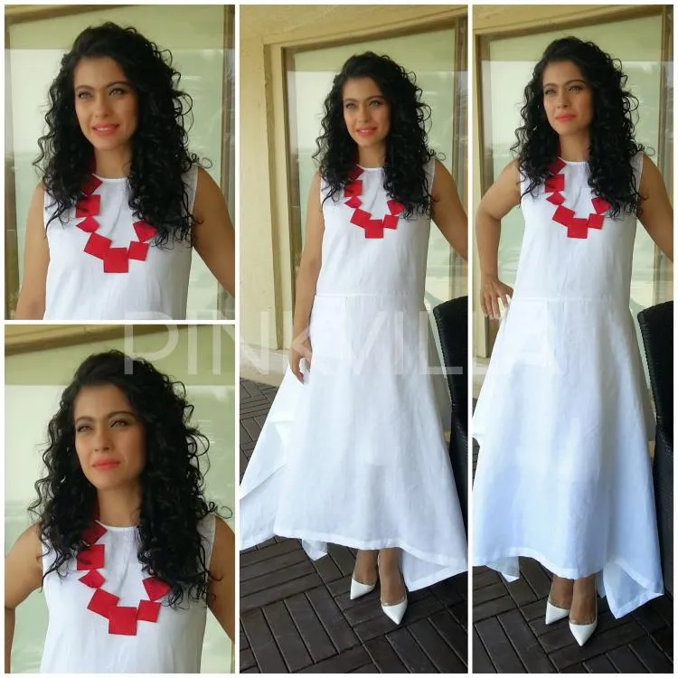 Kajol dengan gaun putihnya, cantik? @pinkvilla