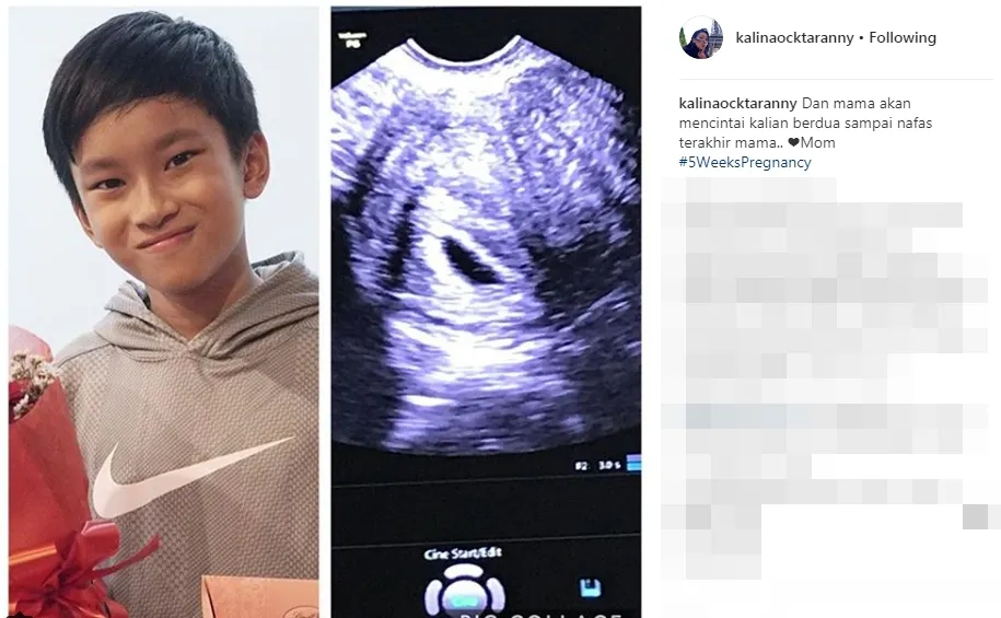 Kalina umumkan kehamilan keduanya @instagram/kalinaocktaranny