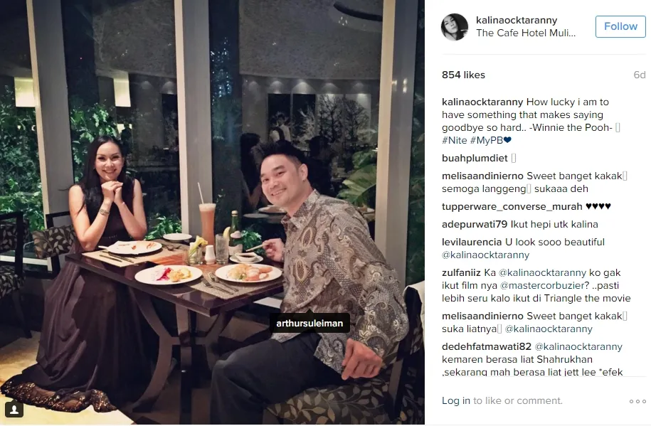 Kalina sudah kenalkan pacar baru ke Deddy Corbuzier. ©instagram.com/kalinaocktaranny