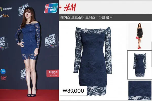 Harga dress Kang Sora saat hadiri MAMA 2014 cuma Rp 430 ribu. @soompi.com