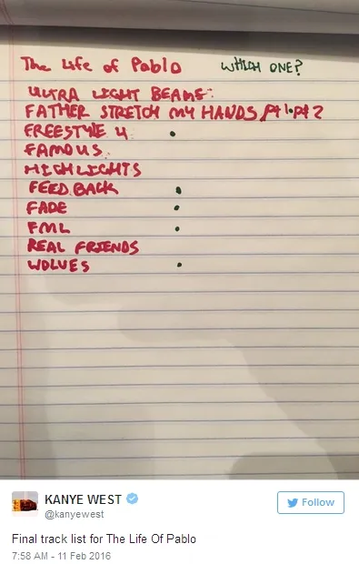 Kanye West ungkap kepanjangan judul album barunya ©twitter/kanyewest