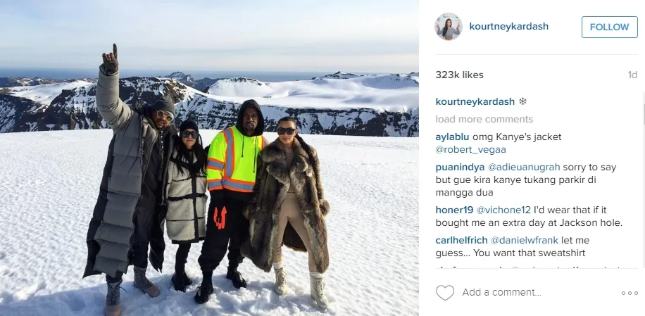 Kanye mirip tukang parkir? ©instagram/kourtneykardash