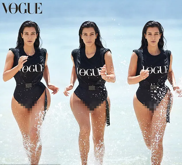 Kim jadi penjaga pantai, seksi nggak sih? @ Vogue.com