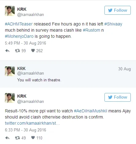 Kamal sudah mulai promo untuk ADHM ©twitter/kamaalrkhan