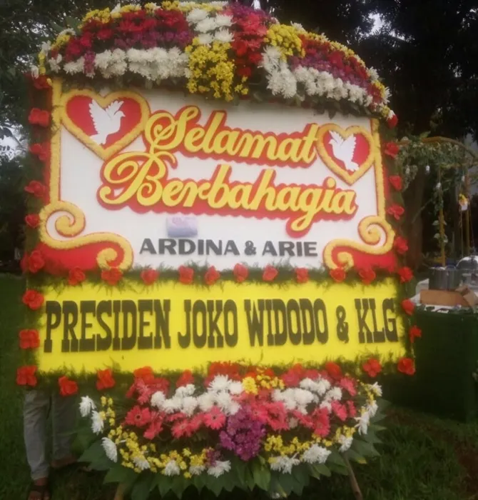 Karangan bunga dari Presiden Joko Widodo. © KapanLagi.com/Abbas Aditya