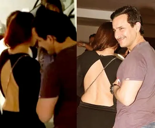 Saif Ali Khan nampak terpesona dengan punggung Kareena ©bollywoodlife