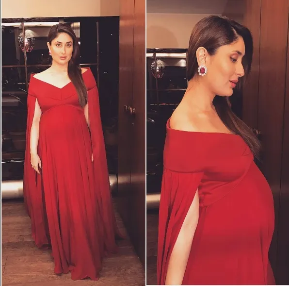 Kareena stunning dengan gaun merahnya ©instagram/kareenakapoorkhan