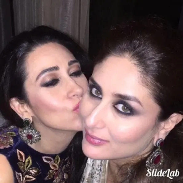 Ciuman mesra Karisma untuk Kareena ©instagram/therealkarismakapoor