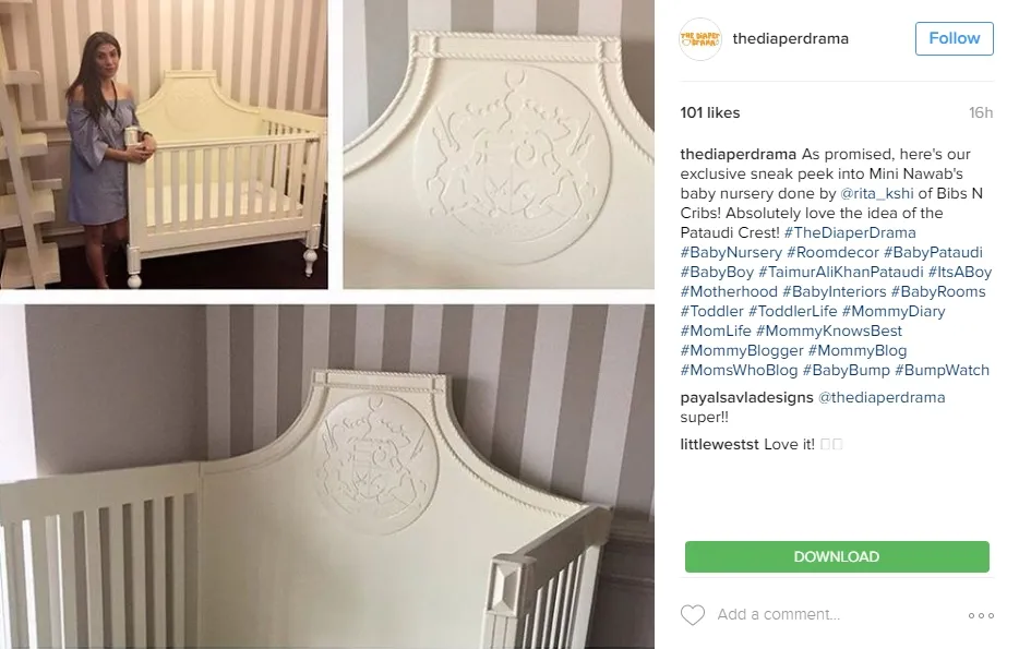 Beginilah model ranjang bayi Kareena Kapoor, royal ©instagram/thediaperdrama