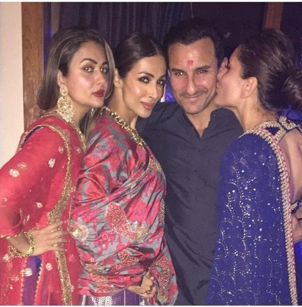 Ini dia kemesraan yang diumbar Kareena dan Saif saat pesta Diwali © Pinkvilla.com