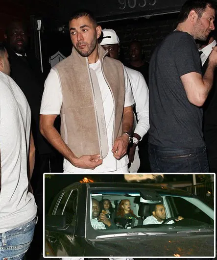 karim Benzema dan Rihanna keluar dari satu tempat yang sama © Istimewa