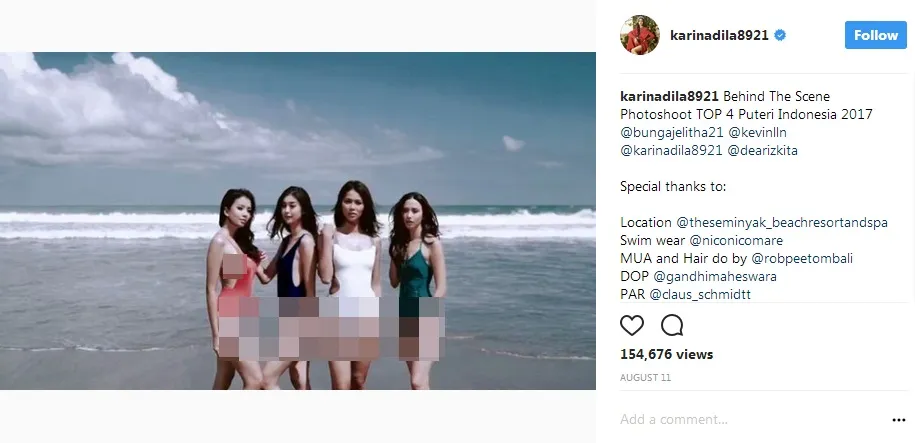 Pemotretan Puteri Indonesia di Bali ©instagram/karinanadila