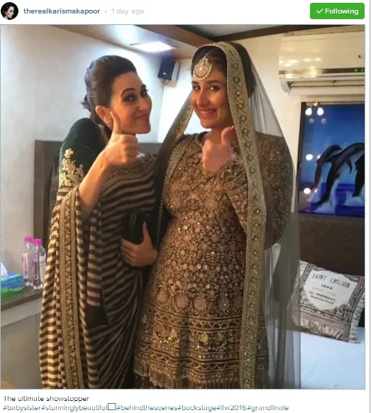 Karisma dan Kareena seru kocak di belakang panggung ©instagram/therealkarismakapoor